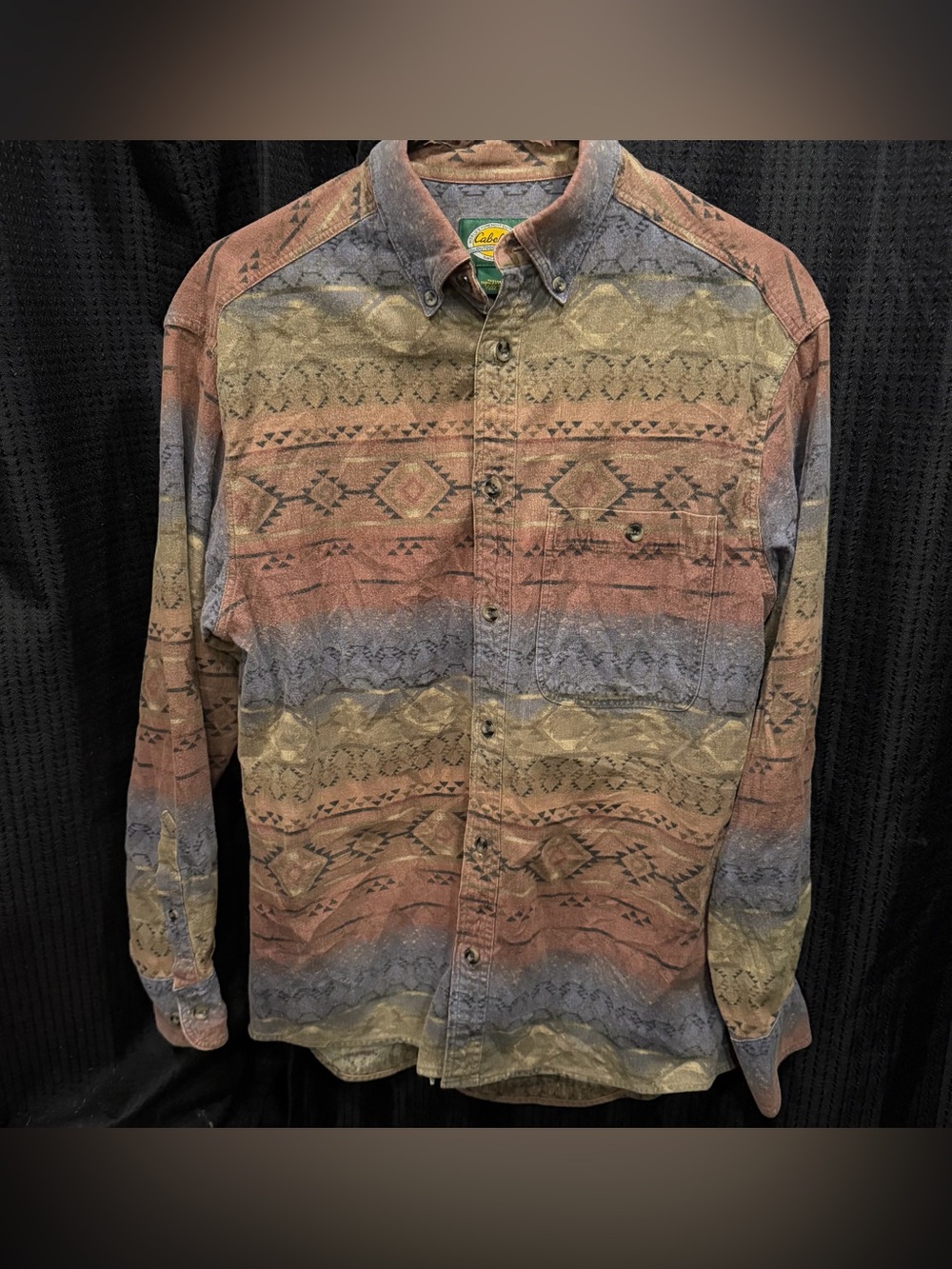 Cabela's Men's Southwestern Print Long Sleeve Button-Front Shirt